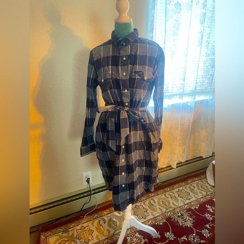 Lands end: blue plaid dress